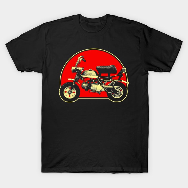 1969 Honda Z50A Monkey Bike Retro Red Circle Motorcycle T-Shirt by Skye Bahringer